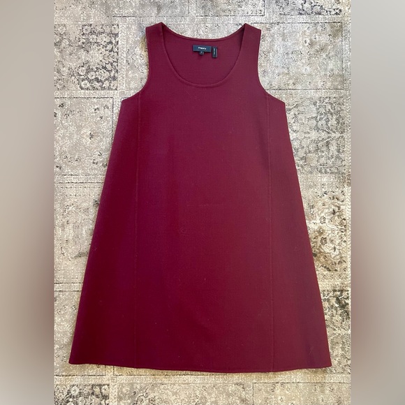 NWOT THEORY Kestel Saxton Sumac Virgin Wool Shift Dress Maroon Size Petite - Picture 10 of 10
